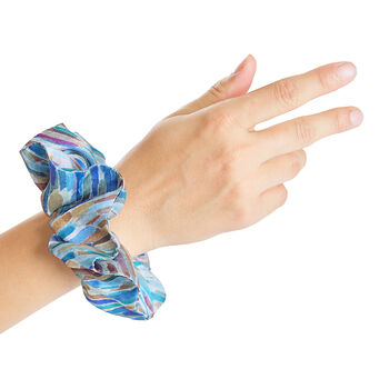 100% Silk Scrunchie Vibrant Absract, 2 of 5