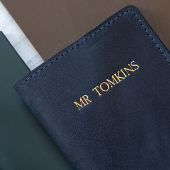 Personalised Leather Passport Cover And Luggage Label, 6 of 12