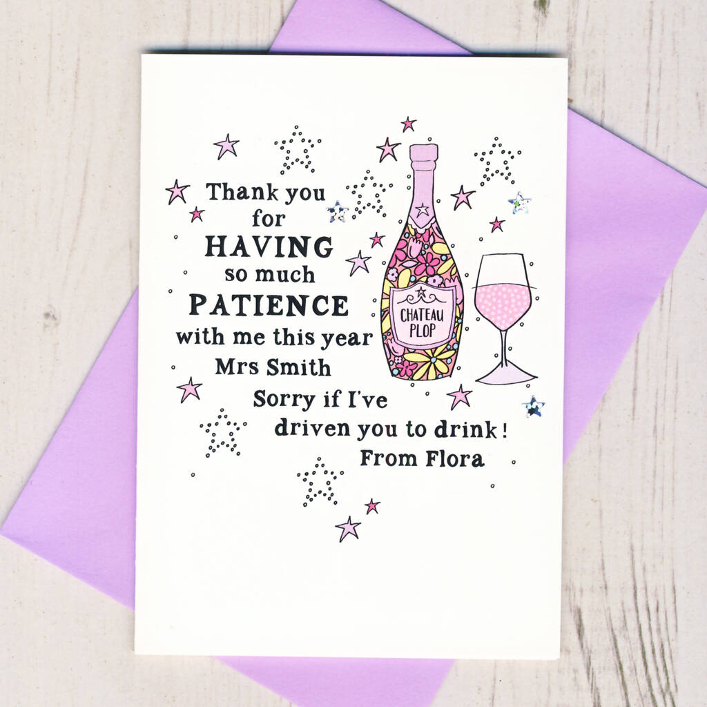 Personalised Teacher Driven To Drink Card By Eggbert & Daisy