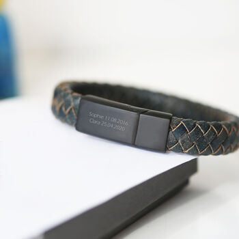 Gifts For Men Personalised Leather Bracelet, 9 of 11