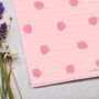 A4 Pink Letter Writing Paper With Strawberry Pattern, thumbnail 2 of 4
