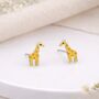 Sterling Silver Giraffe Stud Earrings – 10mm X 7mm, thumbnail 1 of 5