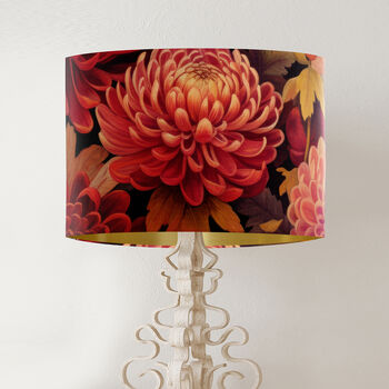 Rich Red And Peach Floral Lampshade, Opulent Blooms, 2 of 6