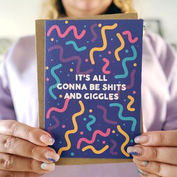 New Baby Card 'It's All Gonna Be Shits And Giggles', 7 of 7
