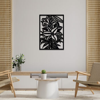 Lily Bloom Wooden Wall Art Elegant Botanical Carving, 5 of 12
