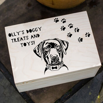 Personalised Pet Storage Box With Lift Off Lid, 2 of 3