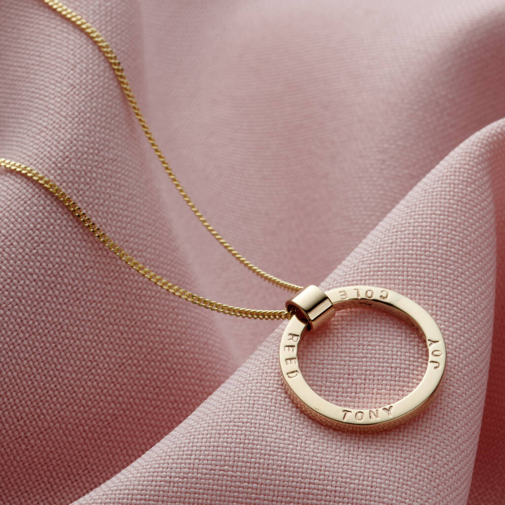 Personalised Gold Circle Necklace, 1 of 8