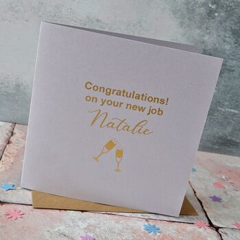 Personalised Gold Foiled New Job Card, 3 of 5