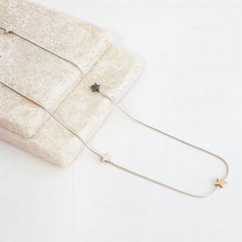 Long Star Shaped Confetti Beaded Long Chain Necklace, 2 of 2