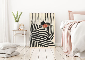 Modern Stripy Woman Art Print, 3 of 3