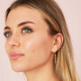 Camilla Green Gold Cross Huggie Earrings, thumbnail 2 of 2