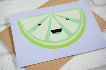 Cute Lime Slice Greeting Card, 4 of 5