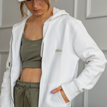 Embroidered Personalised Mrs Zip Up Hoodie, 3 of 7