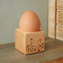 Bramble Farm 'Chicken' Oak Egg Cup In Gift Box | Breakfast | Homeware | Kitchenware, thumbnail 1 of 2