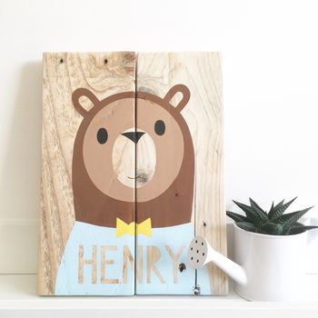 Personalised 'Oh Hello Bear' On Reclaimed Wood, 7 of 12