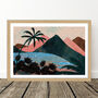 Tropical Sunset Mountain Landscape Art Print, thumbnail 6 of 8