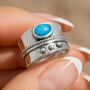 Personalised Sterling Silver Wide Blue Opal Spinner Ring, thumbnail 1 of 10