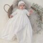 Silk Christening Gown ¾ Sleeve | Kara, thumbnail 1 of 12