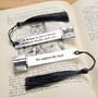 Personalised Engraved Pewter Cats And Books Bookmark, thumbnail 1 of 7