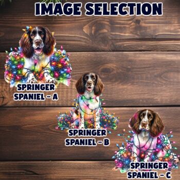 Personalised Springer Spaniel In Christmas Lights, 2 of 10