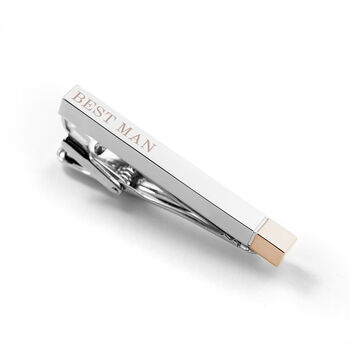 Personalised Groomsmen Two Tone Tie Clip, 6 of 6