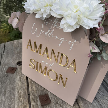 Manhattan Welcome To Our Wedding Flower Box Sign, 8 of 12