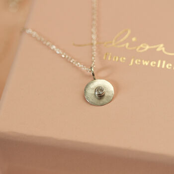 'Maddie Grace' Recycled Silver Diamond Pendant, 2 of 5