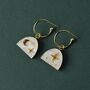 Crescent Moon And Star Arc Hoop Earrings, Gold Colour, thumbnail 7 of 9