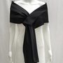 Black Duchess Satin Wrap For Special Occasions, thumbnail 3 of 7
