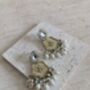 Antique Gold Mother Of Pearl Earrings, thumbnail 3 of 9