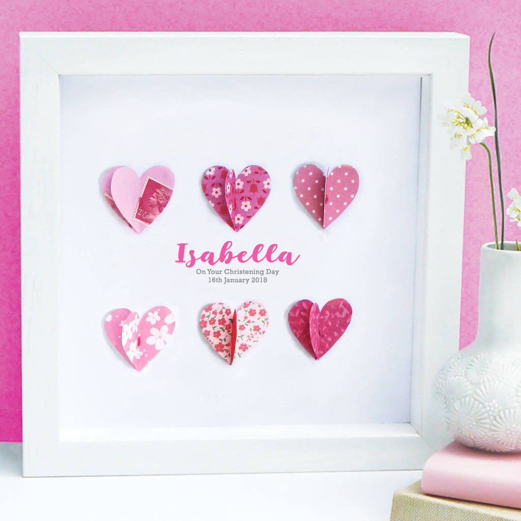 Personalised Christening Paper Hearts, 1 of 6