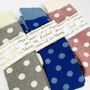 Personalised Birthday Spotty Polka Dot Welly Socks With Gold Foil Label, thumbnail 9 of 10