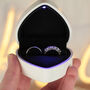 Illuminated White Heart Double Wedding Ring Box, thumbnail 9 of 9