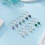 Clear Cz Lever Back Hoop In Sterling Silver, thumbnail 6 of 12