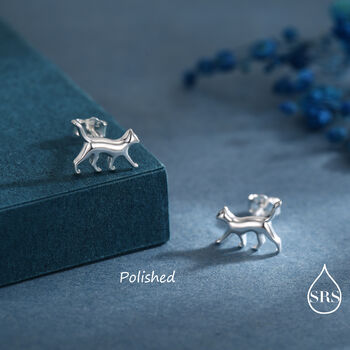 Cat Pendant Necklace And Stud Earrings In Sterling Silver, 2 of 12