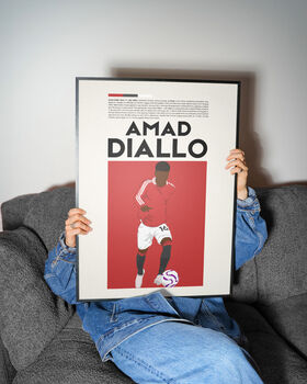 Amad Diallo Man Utd Football Poster, 3 of 6