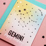 Gemini Star Sign Constellation Birthday Card, thumbnail 2 of 8