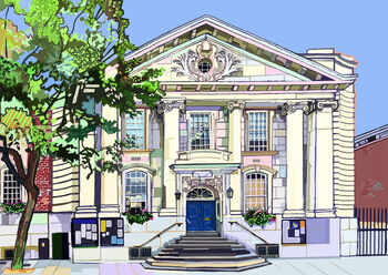Chlesea Old Town Hall, West London Illustration Print, 2 of 2