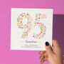 Floral Fun Personalised 95th Birthday Card, thumbnail 1 of 5