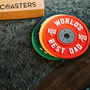Funny Gift For Dad World's Best Dad Weight Coaster, thumbnail 6 of 6