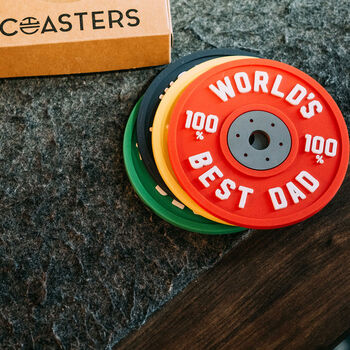 Funny Gift For Dad World's Best Dad Weight Coaster, 6 of 6