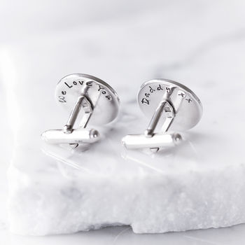 Personalised Round Hand And Foot Print Cufflinks, 4 of 10