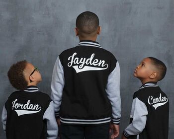 Custom Kids Varsity Jacket Personalised Sports Jacket, 10 of 12