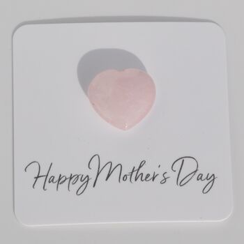 Happy Mother's Day Rose Quartz Crystal Pocket Heart, 2 of 3