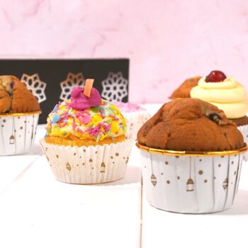Lantern Cupcake Cases 200pk White And Gold, 3 of 3