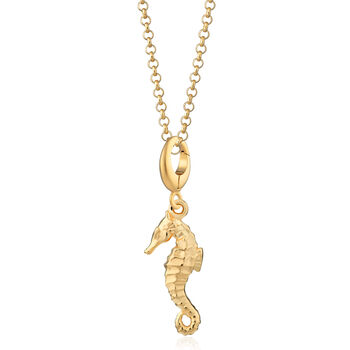 18ct Gold Seahorse Charm Necklace, 2 of 7