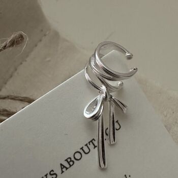 Sterling Silver Adjustable Bow Ring Or Ear Cuff, 2 of 5