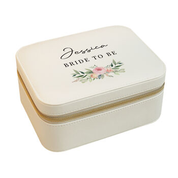 Personalised Wedding Travel Jewellery Box Gift For Bride, Bridesmaid And Mother Of The Bride, 4 of 7