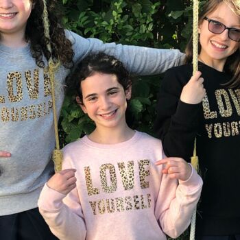 Kids Organic Love Yourself Sweatshirt, 2 of 5