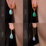 Green Onyx Crystal Earrings, thumbnail 4 of 12